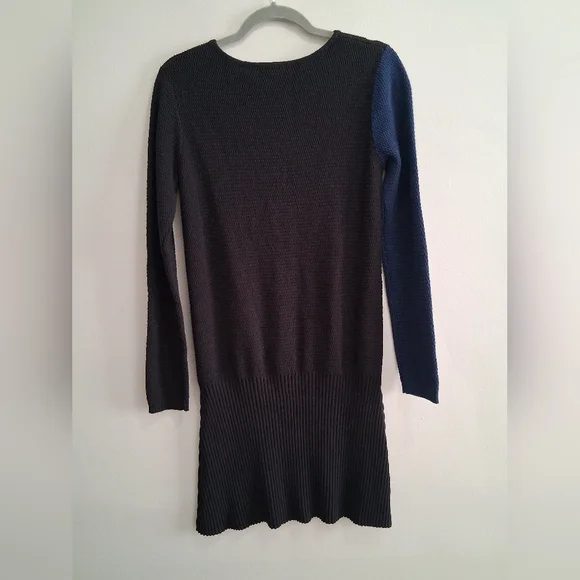 Lisa Todd Long Sleeve Assymetric Sweater Dress Chunky Knit Pocket Size Small - Picture 2 of 7